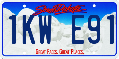 SD license plate 1KWE91