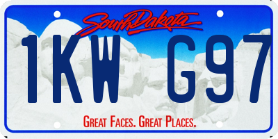 SD license plate 1KWG97