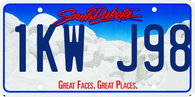SD license plate 1KWJ98