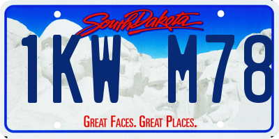 SD license plate 1KWM78