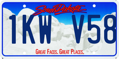 SD license plate 1KWV58