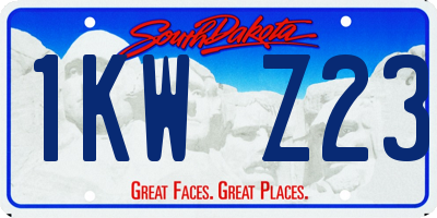 SD license plate 1KWZ23