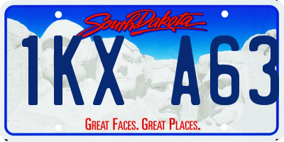 SD license plate 1KXA63
