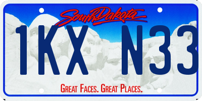 SD license plate 1KXN33