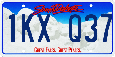 SD license plate 1KXQ37