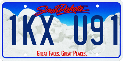 SD license plate 1KXU91