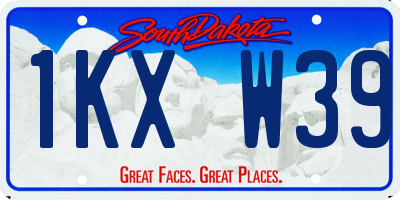 SD license plate 1KXW39