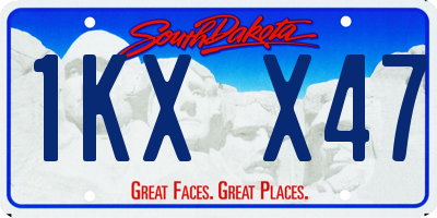 SD license plate 1KXX47