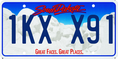 SD license plate 1KXX91