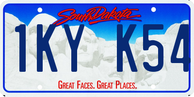 SD license plate 1KYK54