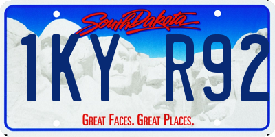 SD license plate 1KYR92