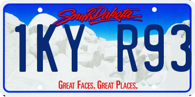 SD license plate 1KYR93