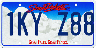 SD license plate 1KYZ88