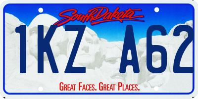 SD license plate 1KZA62