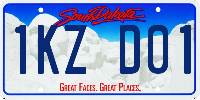 SD license plate 1KZD01