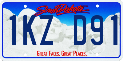 SD license plate 1KZD91