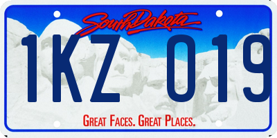 SD license plate 1KZO19