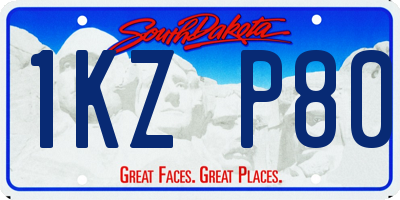 SD license plate 1KZP80