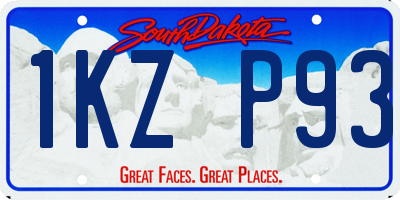 SD license plate 1KZP93