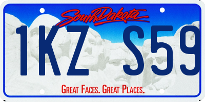 SD license plate 1KZS59