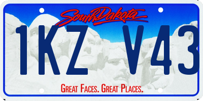SD license plate 1KZV43