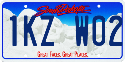 SD license plate 1KZW02