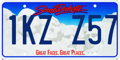SD license plate 1KZZ57
