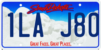SD license plate 1LAJ80