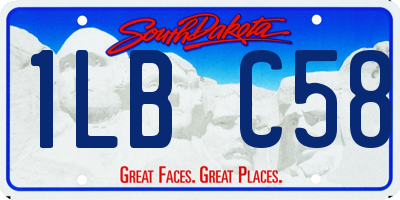 SD license plate 1LBC58