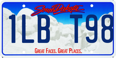 SD license plate 1LBT98