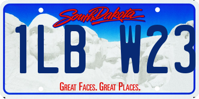 SD license plate 1LBW23