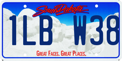 SD license plate 1LBW38