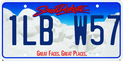SD license plate 1LBW57