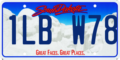 SD license plate 1LBW78