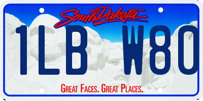 SD license plate 1LBW80