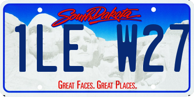 SD license plate 1LEW27