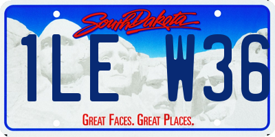 SD license plate 1LEW36