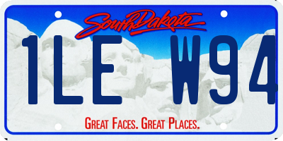 SD license plate 1LEW94