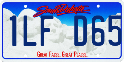SD license plate 1LFD65
