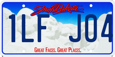 SD license plate 1LFJ04