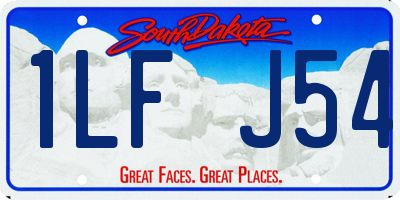 SD license plate 1LFJ54
