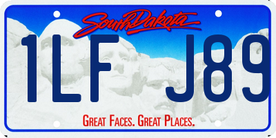 SD license plate 1LFJ89