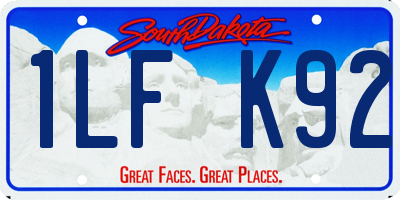 SD license plate 1LFK92