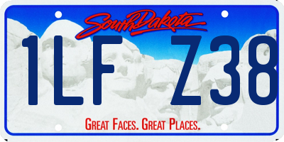SD license plate 1LFZ38