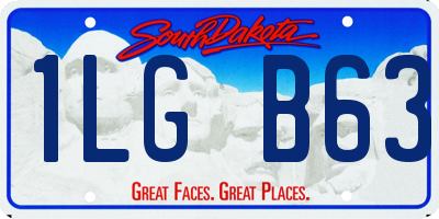 SD license plate 1LGB63