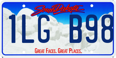 SD license plate 1LGB98