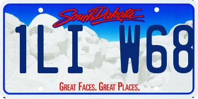 SD license plate 1LIW68