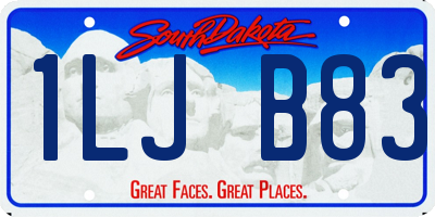 SD license plate 1LJB83