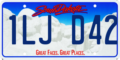 SD license plate 1LJD42