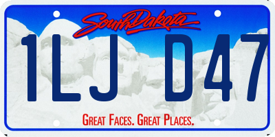SD license plate 1LJD47